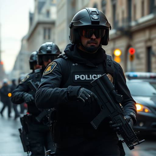Affiche de la série Braquo, avec des policiers d'élite en action.