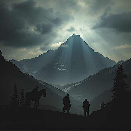 Affiche de la série Les Revenants (The Returned), montrant des silhouettes dans un paysage montagneux.