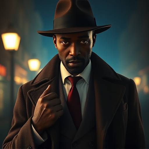 Affiche de la série Lupin, avec Omar Sy incarnant un gentleman cambrioleur.