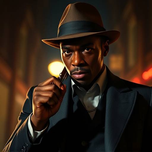 Affiche de la série Lupin, avec Omar Sy incarnant un gentleman cambrioleur charismatique.
