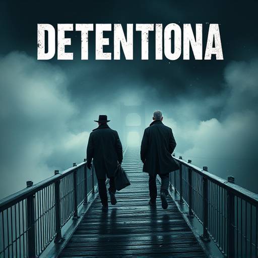 Affiche de la série The Bridge, mettant en scène des détectives sur un pont reliant deux pays.