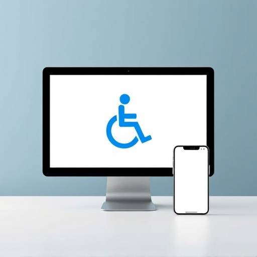 Icône d'accessibilité représentant un écran d'ordinateur et un téléphone mobile